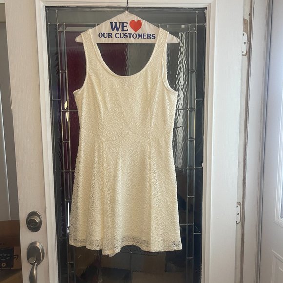Lily Rose Lace Short Dress Size XL Ivory Cocktail Wedding Easter - Picture 2 of 5